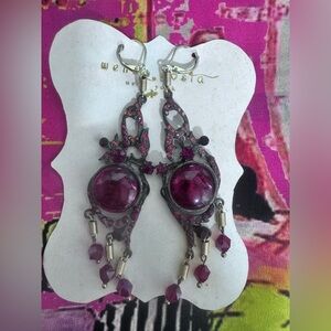 Beautiful red drop art to wear earrings one of a kind